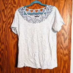 NWT Charlie Moss Knit Tee with Neck Detail
